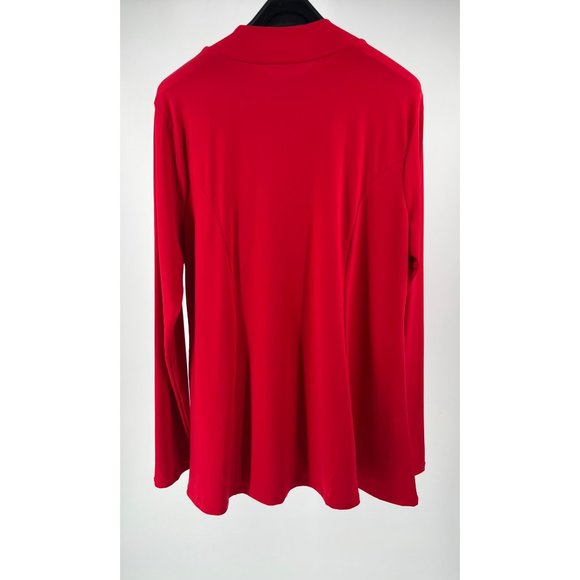 New Zenana Long Sleeve Mock Neck Top Red Size XL - Picture 5 of 5